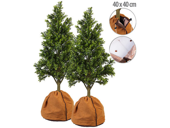 Pack de 2 housses d'hivernage 40 x 40 cm avec socle et mode d'emploi en français