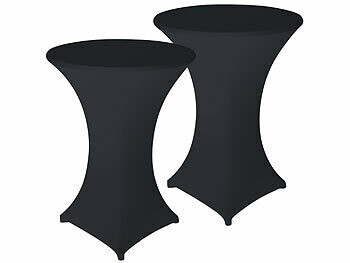TOATELU – Lot De 2 Housses élastiques Pour Tables Hautes 80x110 Cm – Nappes Lavables Pour Bar, Mariage, Fête – Blanc