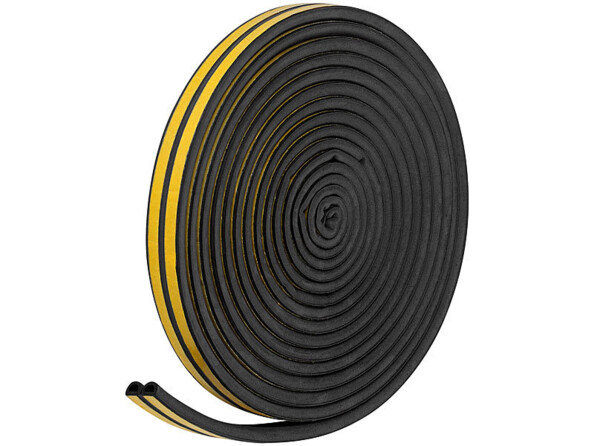 Joint d'isolation adhésif pour portes et fenêtres 16 m noir