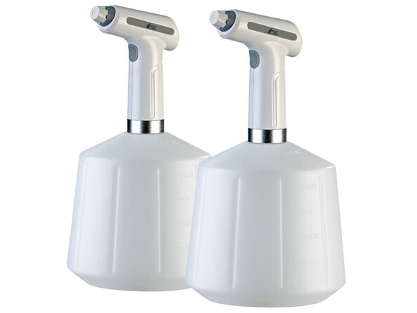 Pack de 2 pulvérisateurs blancs avec câble de chargement USB et mode d'emploi en français