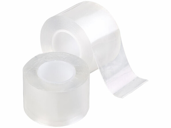 2 rubans adhésifs acryliques double face transparents 5 cm x 3 m