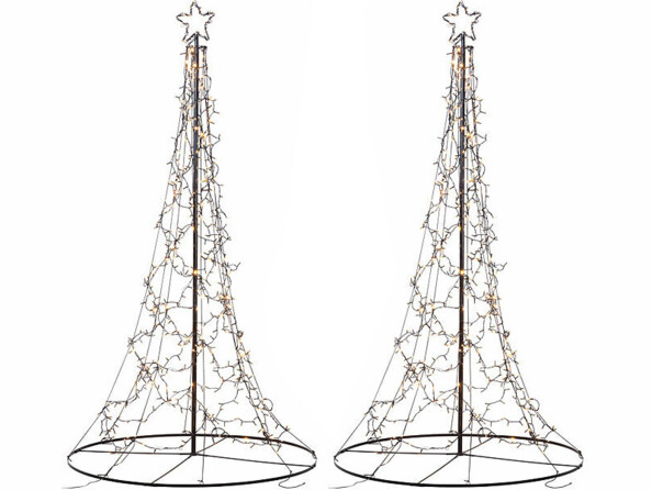 2 sapins structure métal 500 cm avec guirlandes 1440 LED