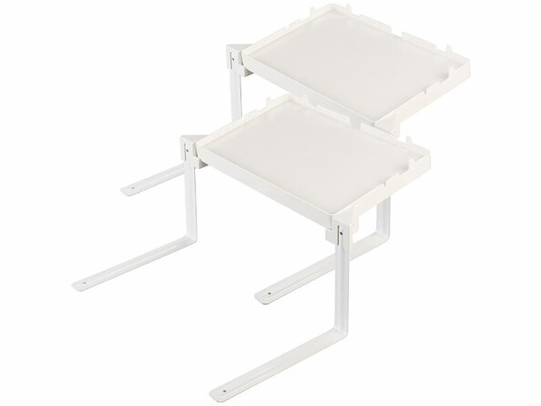 Pack de 2 tablettes de lit pliables coloris blanc de la marque Carlo Milano