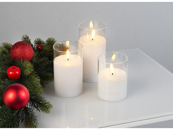 3 bougies LED en cires télécommandées