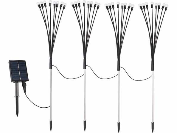 décorations lumineuses 32 LED solaires télécommandées pour jardin