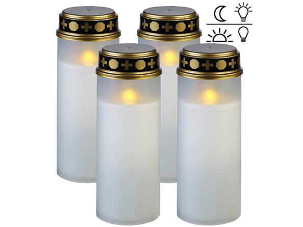 Pack de 4 bougies funéraires avec mode d'emploi en français