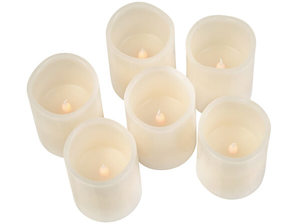 12 bougies LED en cire véritable de la même taille avec télécommande