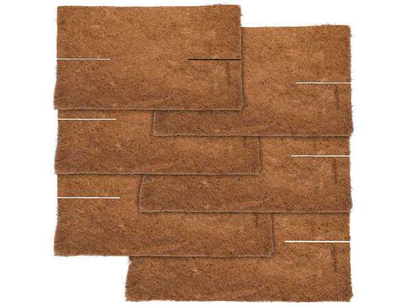 Pack de 6 nattes de coco carrées antigels thermorespirantes et résistantes aux intempéries 98 % fibre de coco, 2 % latex naturel