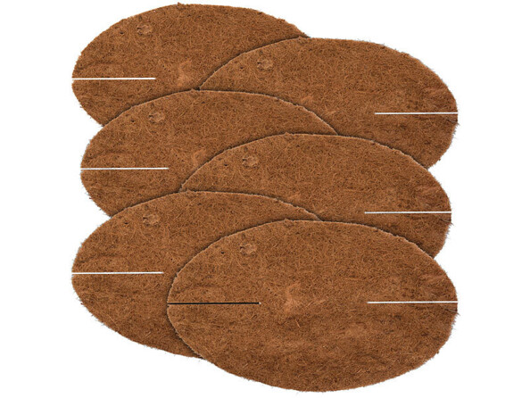 Pack de 6 nattes de coco rondes antigels, thermorespirantes et résistantes aux intempéries 98 % fibre de coco, 2 % latex naturel