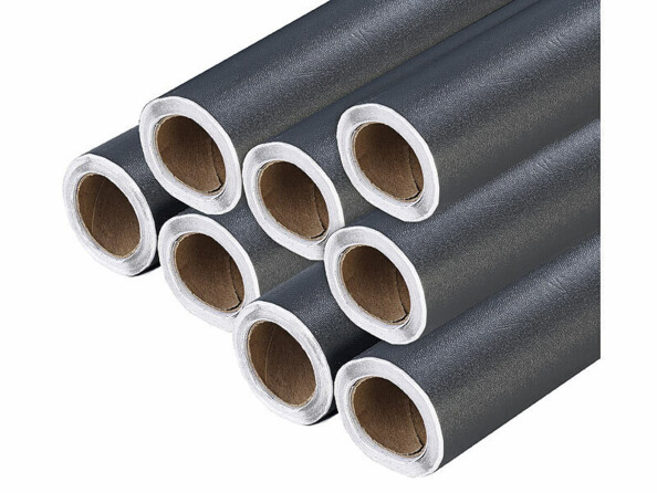 Zoom sur les extrémités des 8 rouleaux de films adhésifs pour meubles coloris gris anthracite