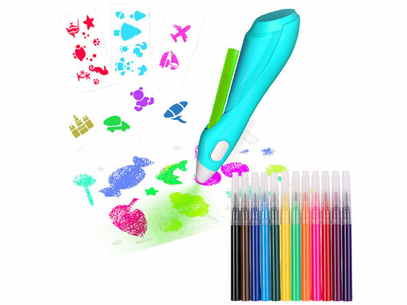 Stylo aérographe rechargeable pour enfant ABS-100 avec 12 recharges de la marque infactory