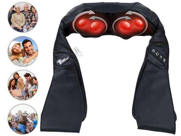 Appareil de massage shiatsu sans fil avec chaleur infrarouge activée