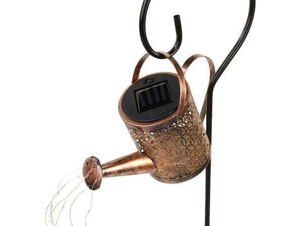 Arrosoir décoratif solaire avec éclairage LED et capteur d'obscurité