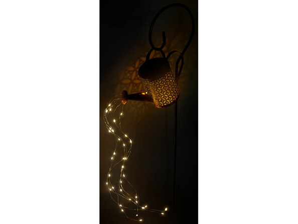Arrosoir décoratif solaire avec éclairage LED et capteur d'obscurité