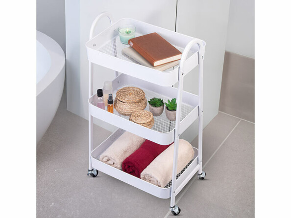 desserte de rangement 3 corbeilles à roulettes