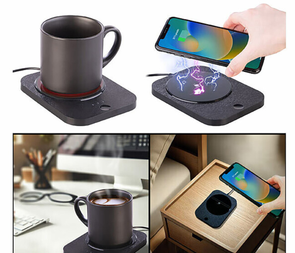 Chauffe-tasse USB et chargeur induction Qi 13 W