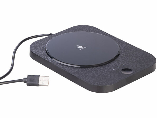 Chauffe-tasse USB et chargeur compatible Qi 13 W