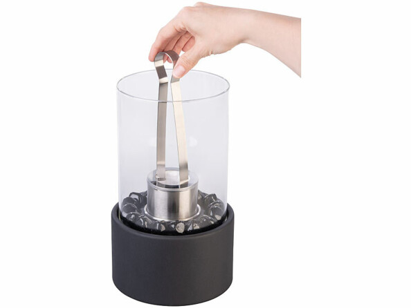 Cheminée de table décorative cylindrique au bioéthanol