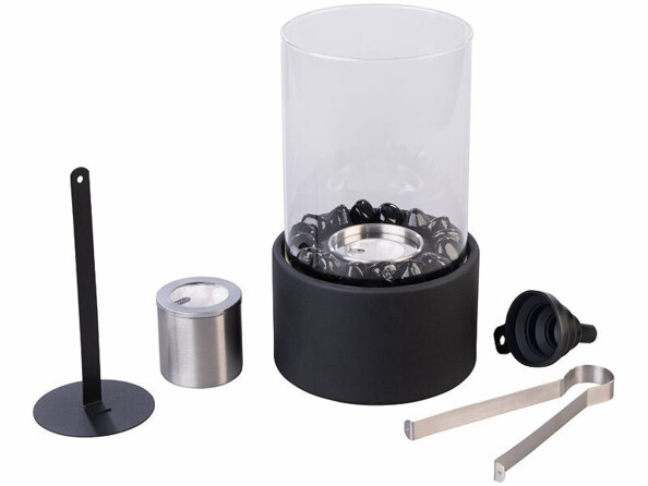 torche de table décorative cylindrique au bioéthanol