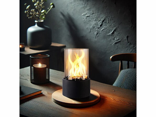 torche de table décorative cylindrique au bioéthanol