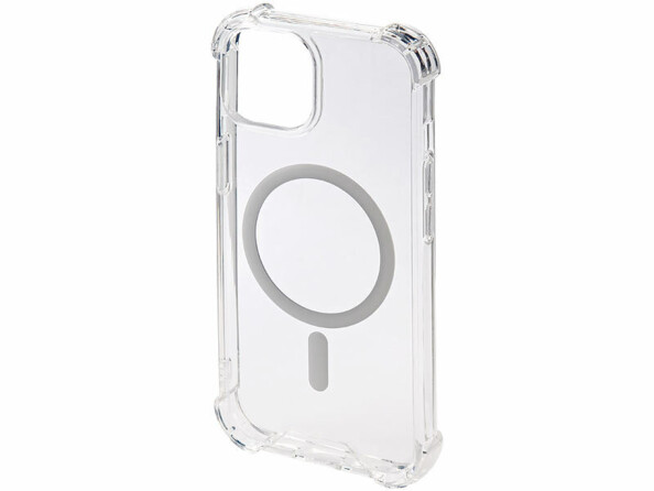 Coque transparente compatible MagSafe pour iPhone 15