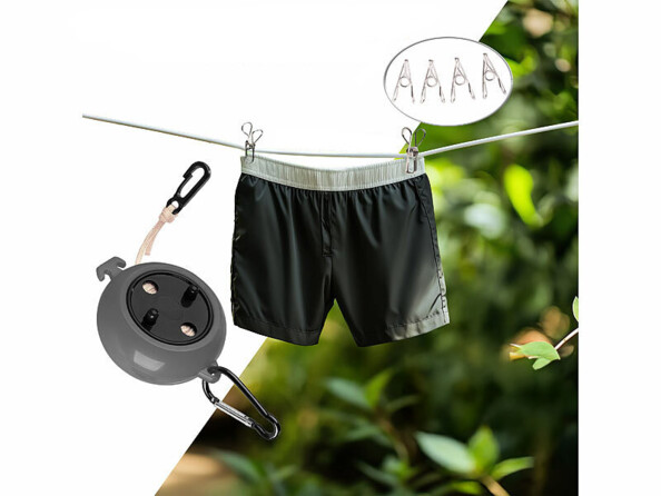 Corde à linge extensible 10 m et 20 pinces à linge