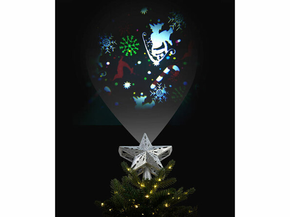 Étoile pour sapin de Noël avec projecteur LED