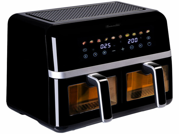 Friteuse à air chaud 9L double tiroir avec fenêtre