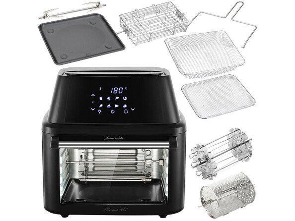 Friteuse numérique XXXL à air chaud & four chaleur tournante avec accessoires