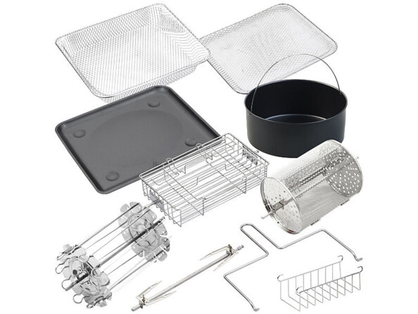 Friteuse numérique XXXL à air chaud & four chaleur tournante avec accessoires