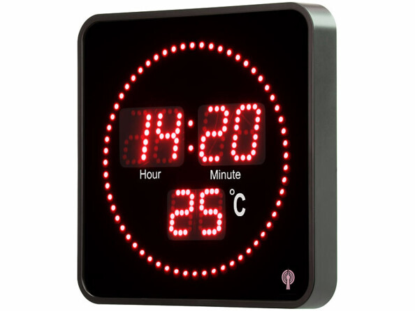 horloge LED rouges radiopilotée thermomètre