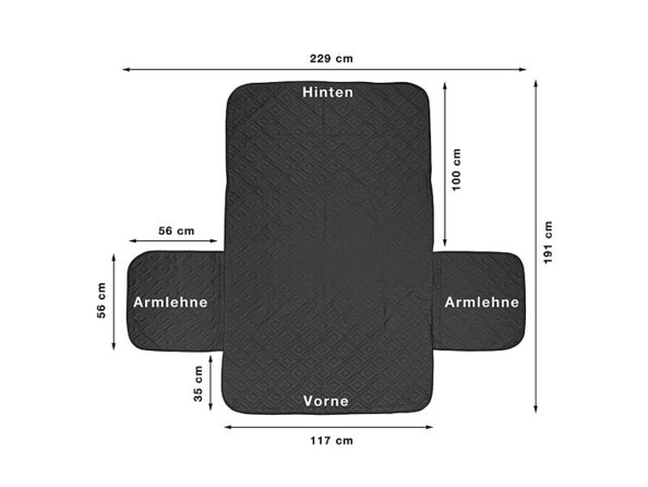 Housse de protection réversible pour canapé 2 places