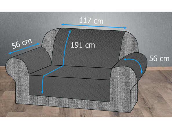 Housse de protection réversible pour canapé 2 places