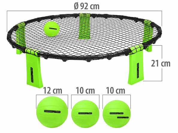 jeu de plage spikeball avec trampoline