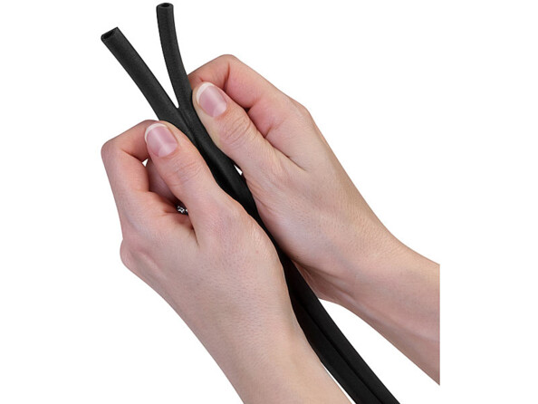 Joint d'isolation adhésif pour portes et fenêtres 16 m noir vue de la séparation des 2 joints