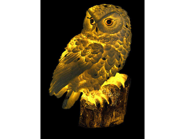 Lampe Hibou solaire avec LED blanc chaud et piquet