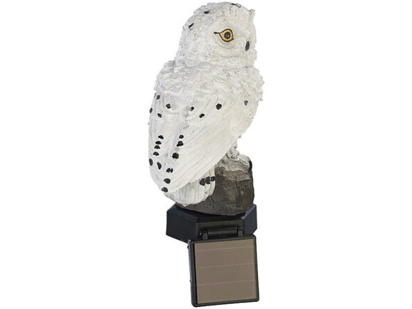 Lampe Hibou solaire avec LED blanc chaud et piquet