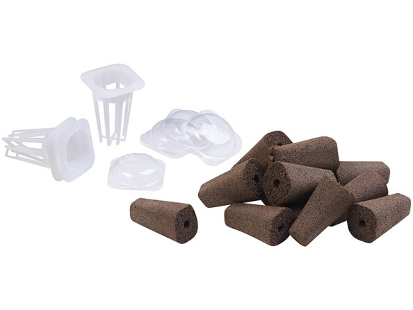 Mini potager. Pots, éponges spéciales, solution nutritive, etc.