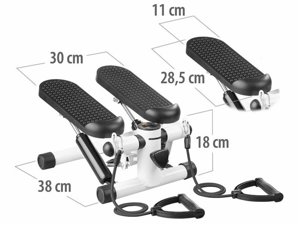 stepper appartement avec bandes élastiques pour les bras