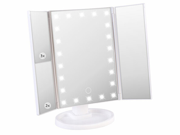Miroir grossissant lumineux triptyque 