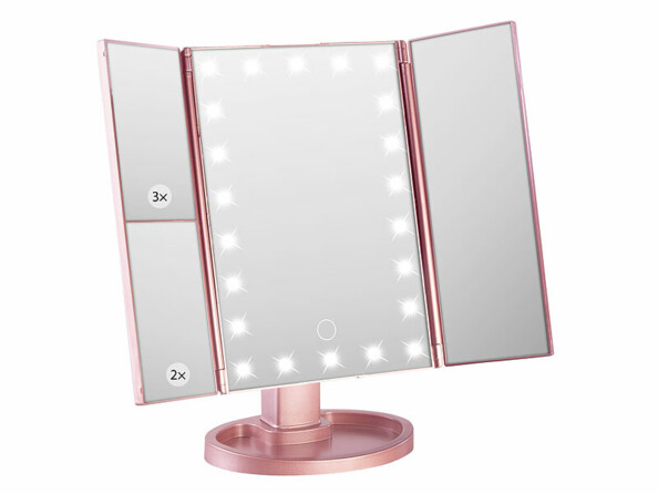 Miroir grossissant lumineux à 3 faces 