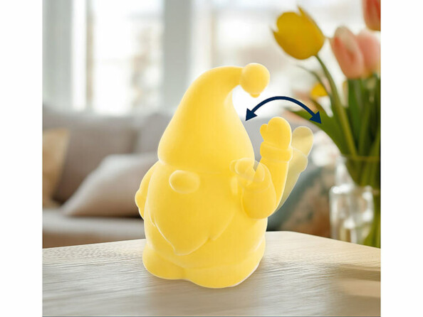 Nain de jardin animé à pile - coloris jaune