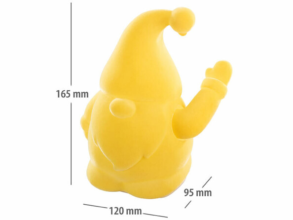 Nain de jardin animé à pile - coloris jaune