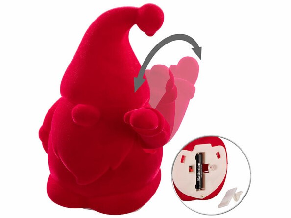 Nain de jardin bras animé à pile rouge