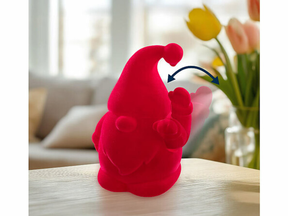 Nain de jardin bras animé à pile rouge