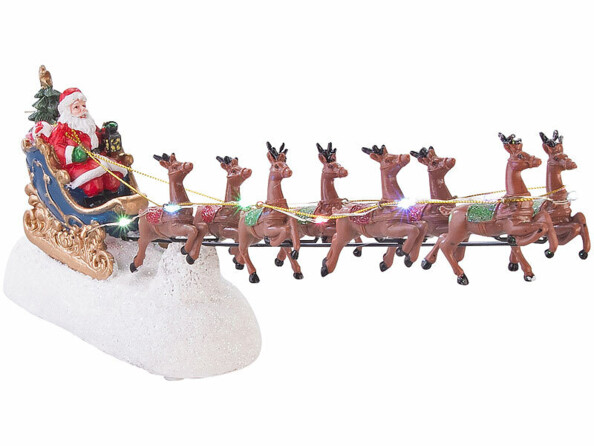 Père Noël en traîneau avec 13 LED multicolores