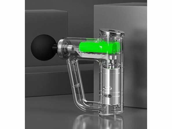 Pistolet de massage sans fil avec 4 embouts et 6 niveaux