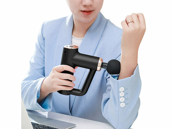 Pistolet de massage sans fil avec 4 embouts et 6 niveaux