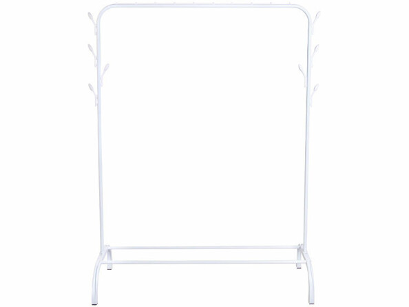 Portant à vêtements simple avec 8 crochets coloris blanc