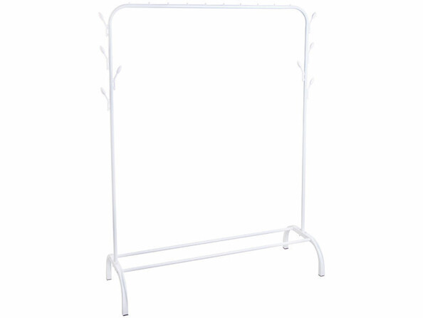 Portant dressing vêtements simple 8 crochets coloris blanc